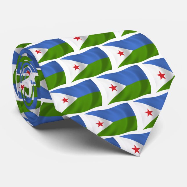 Djibouti Flag Tie (Rolled)