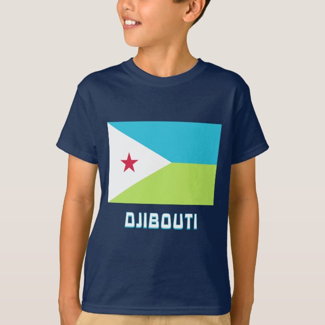 Djibouti Flag with Name T-Shirt (Front)