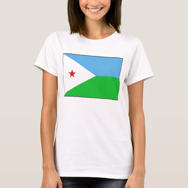 Djibouti Flag x Map T-Shirt (Front)