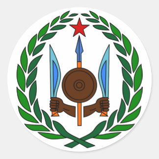 Djibouti Official Coat Of Arms Heraldry Symbol Classic Round Sticker