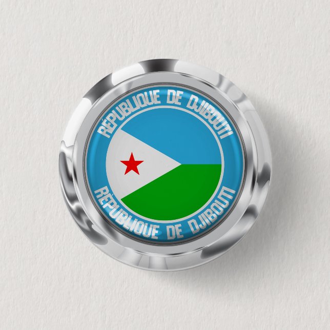 Djibouti Round Emblem 1 Inch Round Button (Front)
