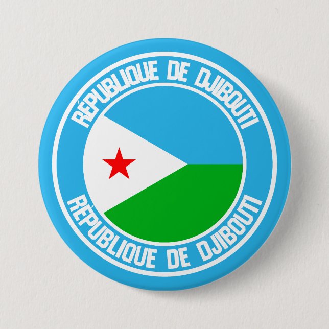 Djibouti Round Emblem 3 Inch Round Button (Front)
