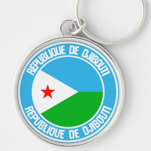 Djibouti Round Emblem Keychain