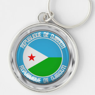 Djibouti Round Emblem Keychain