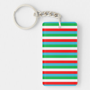 Djibouti Uzbekistan Equatorial Guinea flag stripes Keychain