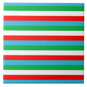 Djibouti Uzbekistan Equatorial Guinea flag stripes Tile