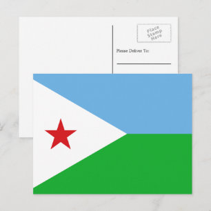 Djiboutian Flag, Flag of Djibouti Postcard