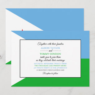 Djiboutian Flag, Flag of Djibouti Wedding Invitation