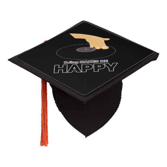 DJing Makes Me Happy Graduation Cap Topper (Angled)