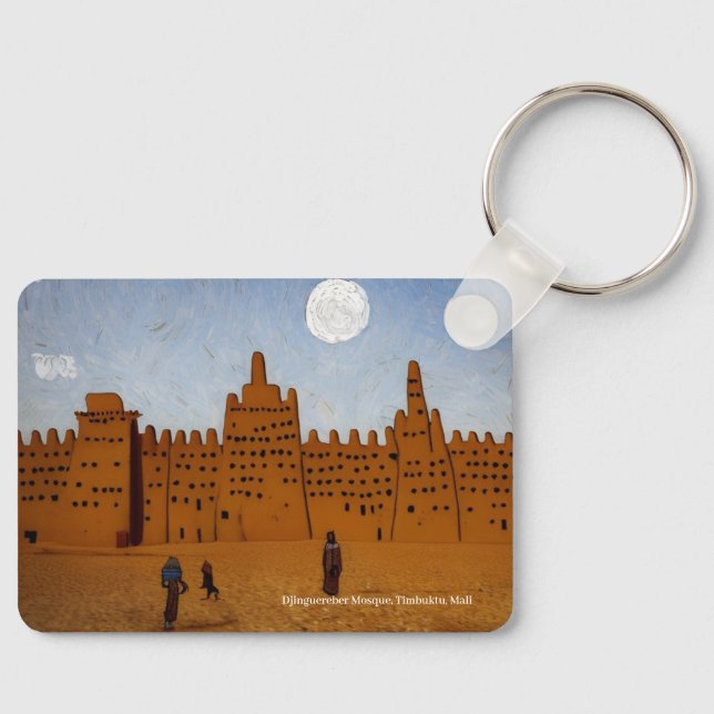 Djinguereber Mosque, Timbuktu, Mali on a key ring (Front)