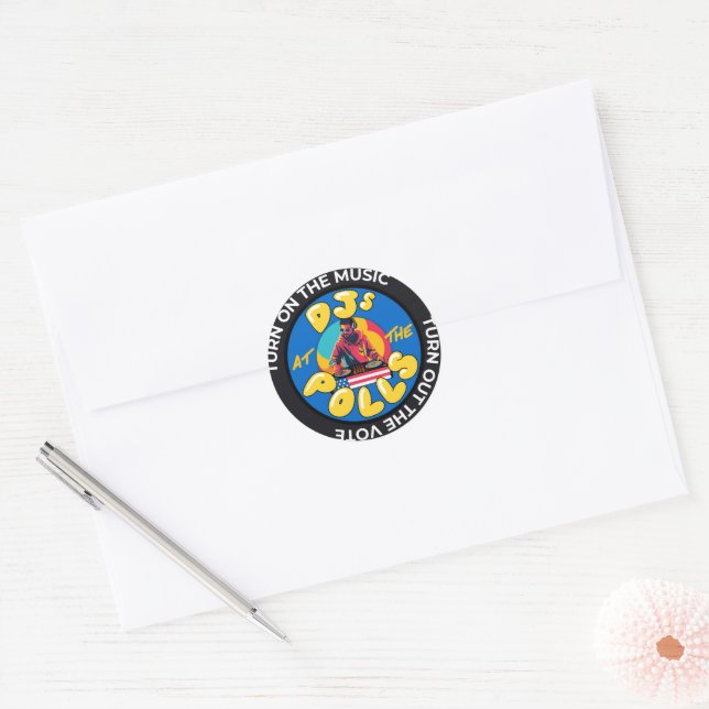 DJs at the Polls Guy Sticker (Envelope)