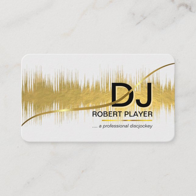 DJs Deejay Professional Music Band Event Gold Business Card (Front)