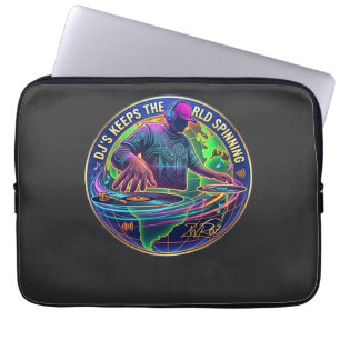 Dj's Keep The World Spinning Laptop Sleeve