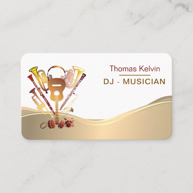 DJs Music Instruments Event Organizer Rainbow Business Card (Front)