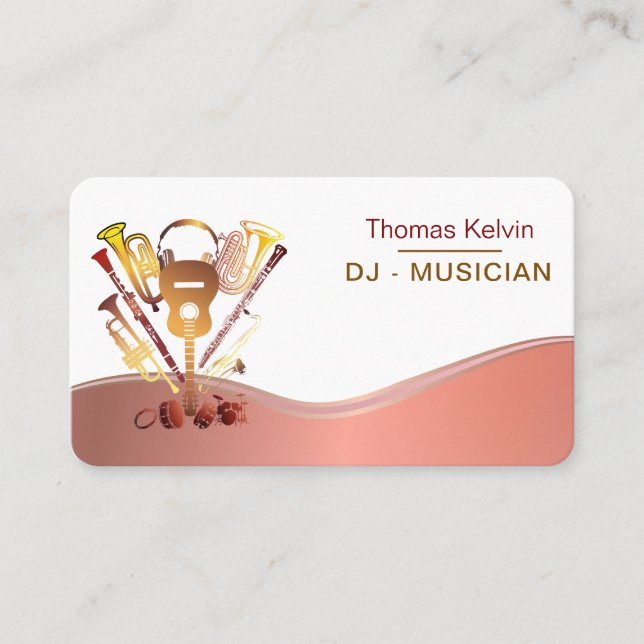 DJs Music Instruments Event Organizer Rainbow Business Card (Front)