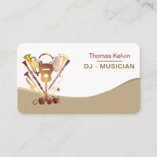 DJs Music Instruments Event Organizer Rainbow Business Card
