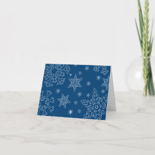 Dk Blue Christmas BG Snowflake Boarder Clipart Thr Thank You Card