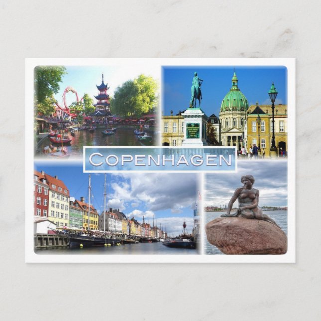 DK Copenhagen - Tivoli Garden - Amalienborg County Postcard (Front)