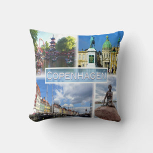 DK Copenhagen - Tivoli Garden - Amalienborg County Throw Pillow