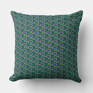 Dk Green Piano Embellished Throw Pillow