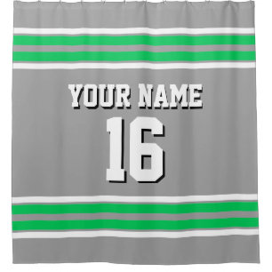 Dk Grey Emerald Green White Stripes Sports Jersey