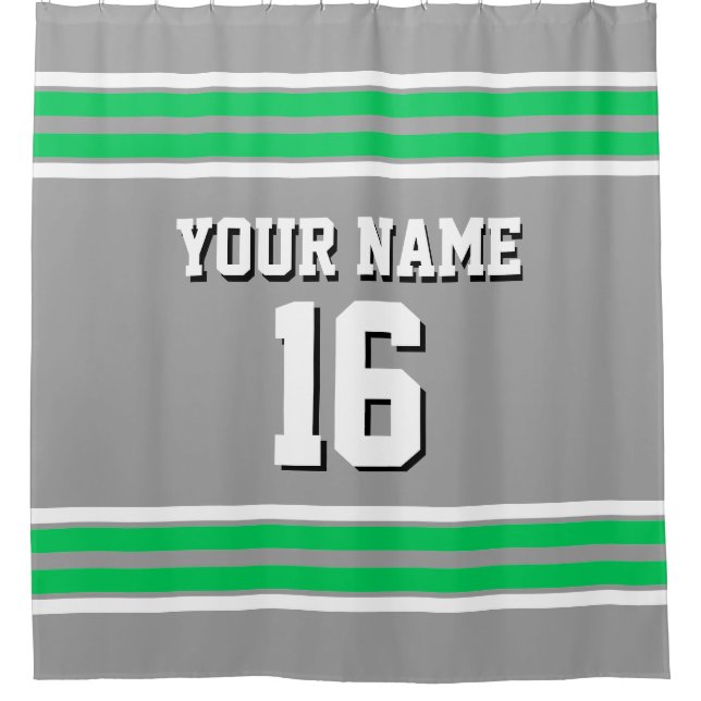Dk Grey Emerald Green White Stripes Sports Jersey (Front)