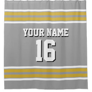 Dk Grey Gold White Stripes Sports Jersey