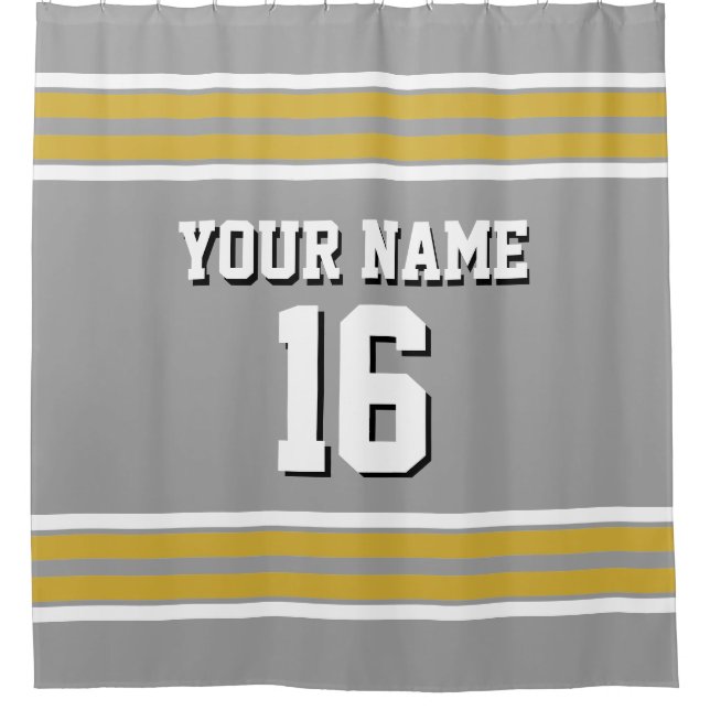Dk Grey Gold White Stripes Sports Jersey (Front)
