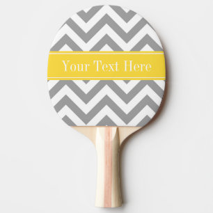 Dk Grey White LG Chevron Pineapple Name Monogram Ping Pong Paddle