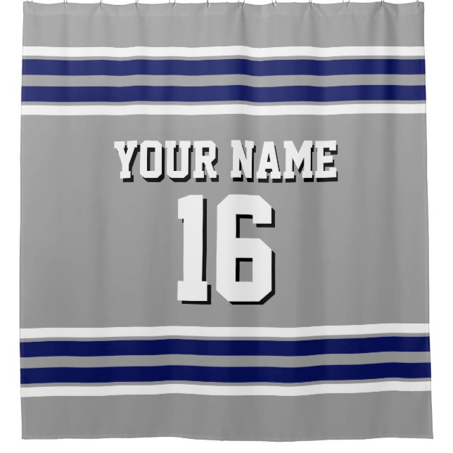 Dk Grey with Navy White Stripes Sports Jersey (Front)