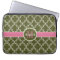 Dk Olive Pink White Moroccan Quatrefoil Monogram