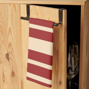 Dk Red + Cream Broad Stripes Repeat Kitchen Towel