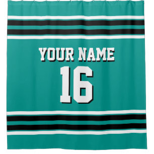 Dk Teal Black White Stripes Sports Jersey