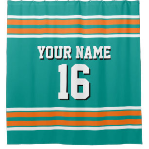 Dk Teal Pumpkin Orange White Stripes Sports Jersey