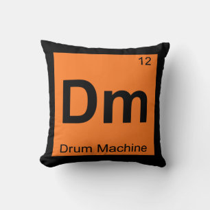 Dm - Drum Machine Chemistry Periodic Table Symbol Throw Pillow