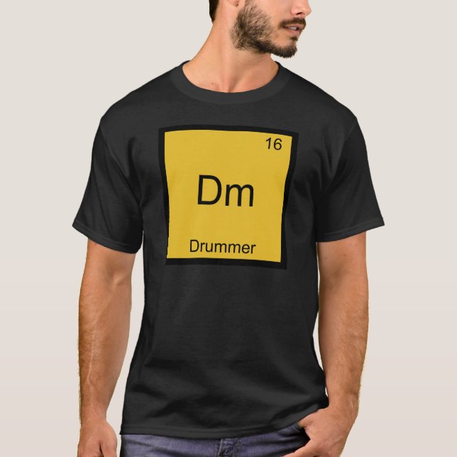 Dm - Drummer Funny Chemistry Element Symbol Tee (Front)