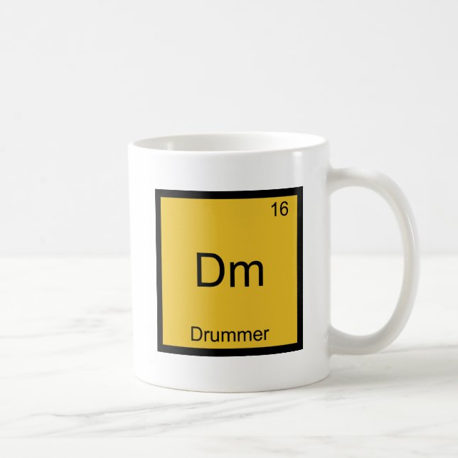 Dm - Drummer Funny Chemistry Element Symbol Tee Coffee Mug (Right)