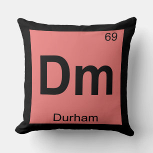 Dm - Durham North Carolina Chemistry City Symbol Throw Pillow