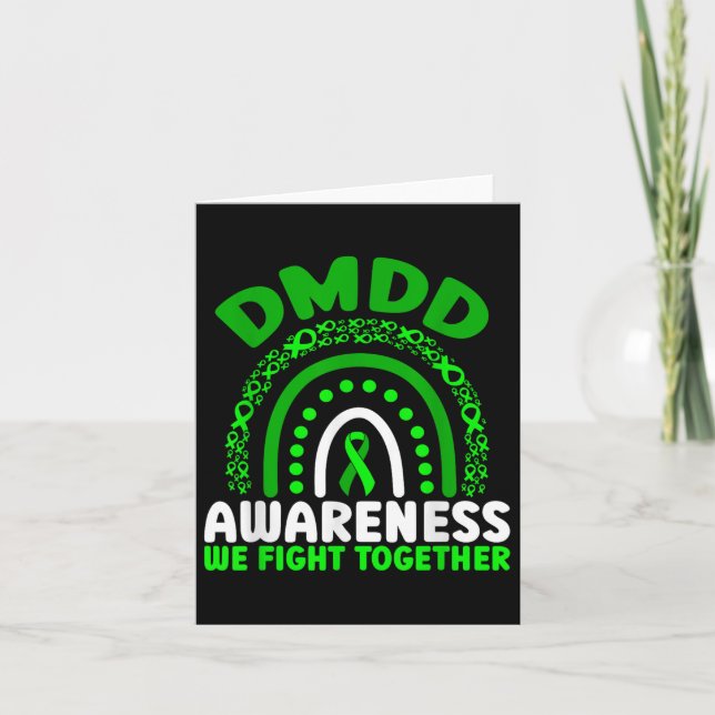 Dmdd Awareness We Fight Together Rainbow  Card (Front)
