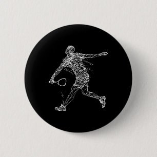 Dminton Player Drawing Shuttle Game For Boys 1  2 Inch Round Button
