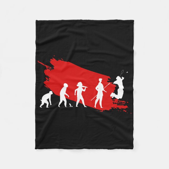 Dminton Player Evolution Funny Sports Coach Graphi Fleece Blanket (Front)