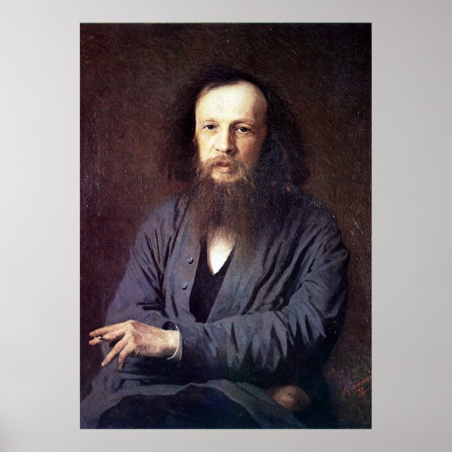 Dmitri Ivanovich Mendeleev by Ivan Kramskoy Poster (Front)