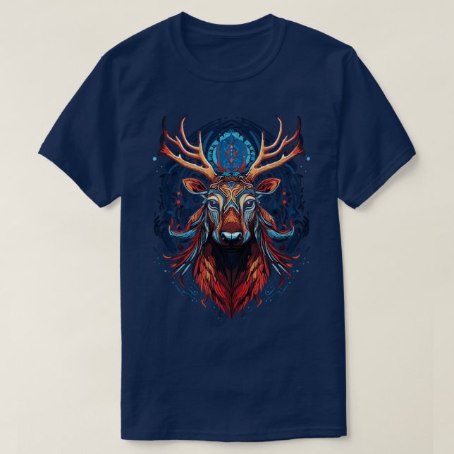 DMT Art Psychedelic Reindeer 2 T-Shirt (Design Front)