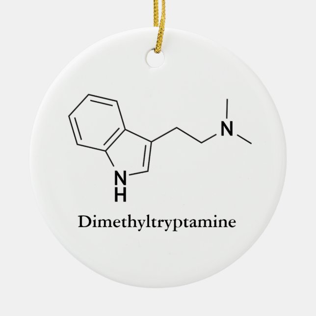 DMT Dimethyltryptamine Molecule Chemistry Cool Ceramic Ornament (Front)