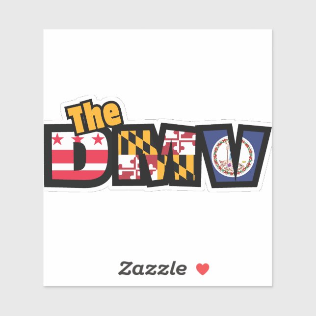 DMV DC Maryland Virginia Die Cut Decal (Sheet)