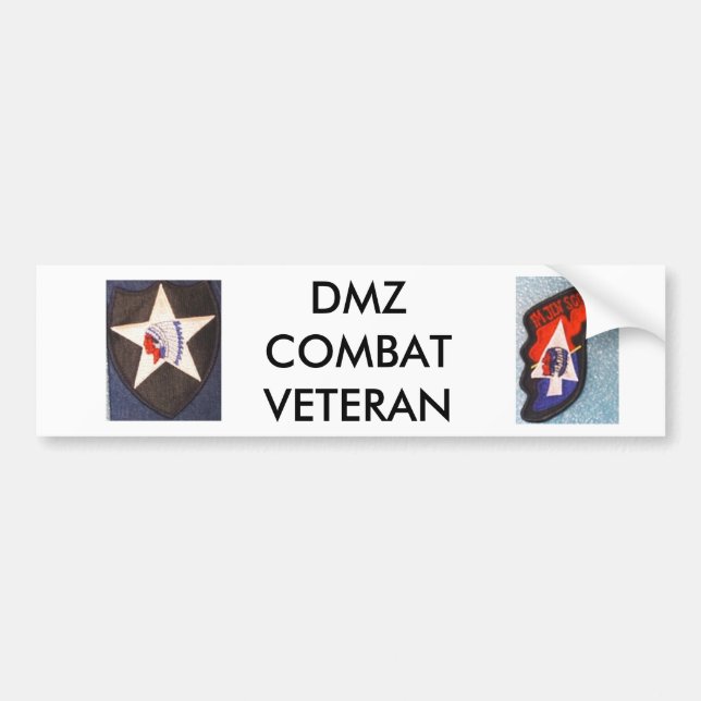DMZ COMBAT VETERAN BUMPER STICKER (Front)