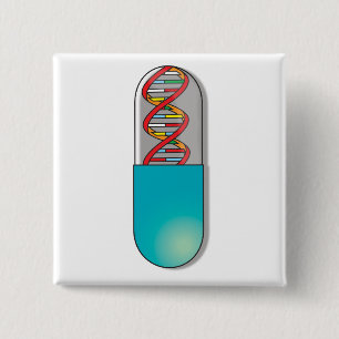 DNA Capsule Science 2 Inch Square Button