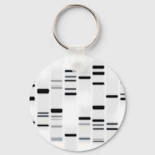 DNA Code Art Black on White Keychain