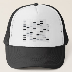 DNA Code Art Black on White Trucker Hat