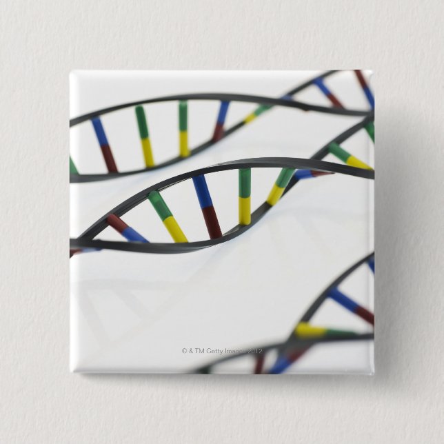 DNA (deoxyribonucleic acid) molecules. 2 Inch Square Button (Front)